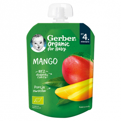 Gerber Organic Deser w tubce mango po 4. miesicu 80 g Bio
