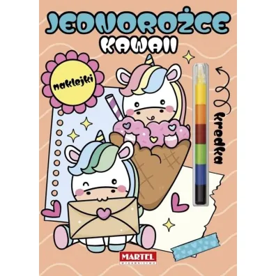 Kawaii jednoro�ce z naklejkami. Modu�owa kredka - Katarzyna Salamon