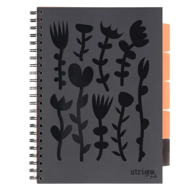 Strigo Ko�ozeszyt Pads A4 Floral czarny kratka 100 kartek