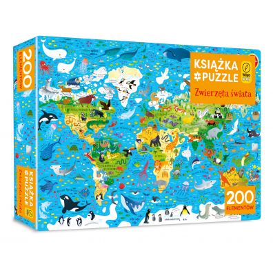 Ksika i puzzle 200 el. Zwierzta wiata Wilga Play
