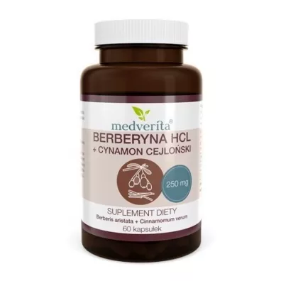 Medverita Berberyna HCL 98% + Cynamon suplement diety 60 kaps.