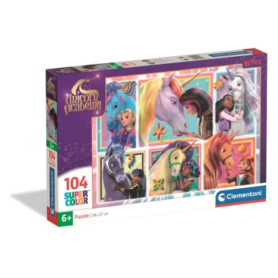 Puzzle 104 el. SuperColor. Unicorn Academy Clementoni