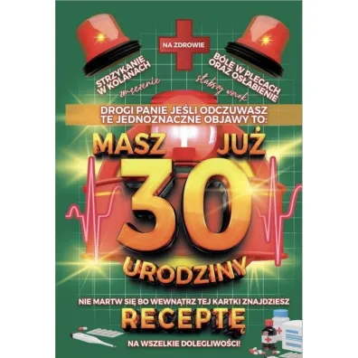 Yeku Karnet Urodzinowy z recept� 30