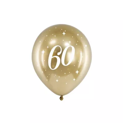 PartyDeco Balony Glossy 60-tka zote 30cm