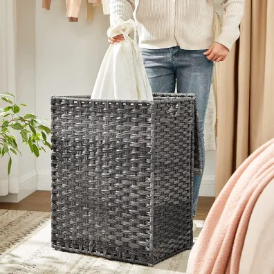 Songmics Kosz na pranie do azienki 46 cm szary