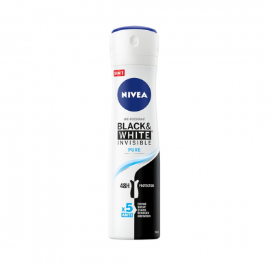 Nivea Invisible Black&White antyperspirant spray 48H Pure 150 ml