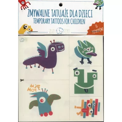 Zmywalne tatuae dla dzieci - Potwory Zuzu Toys - Ola Cielak