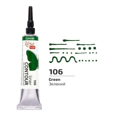 Rosa Farba akrylowa konturowa universal green 20ml