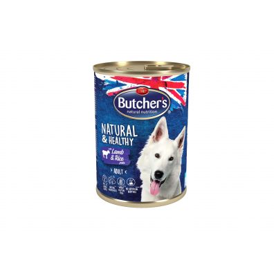 Butchers Natural&Healthy Pasztet z jagnięciną i ryżem dla psów 390 g