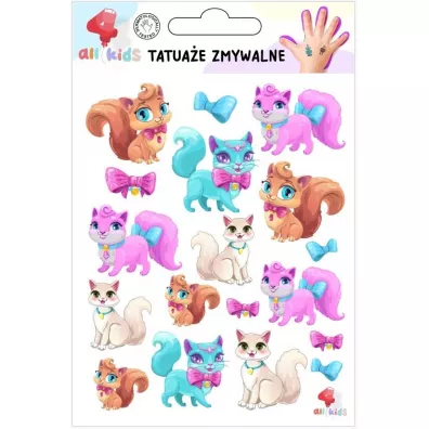 Tatua�e zmywalne dla dzieci Weso�e kotki All4Kids