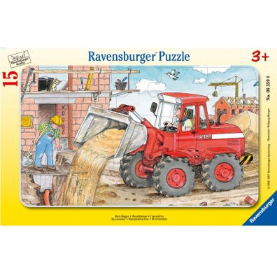 Puzzle ramkowe 15 el. Koparka 063598 Ravensburger