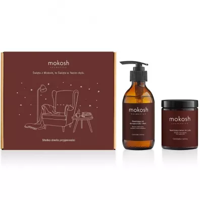 Mokosh Zestaw S�odka chwila przyjemno�ci: balsam do cia�a, �el do cia�a i d�oni Czekolada z wi�ni� 180 ml + 200 ml