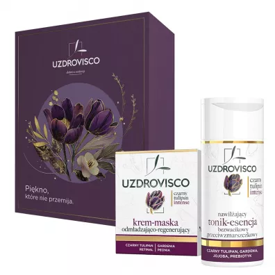 Uzdrovisco Zestaw Czarny Tulipan Intense krem-maska do twarzy + tonik-esencja 50 ml + 150 ml