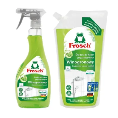 Frosch �rodek do kabin prysznicowych winogronowy + zapas w worku Zestaw 500 ml + 1000 ml