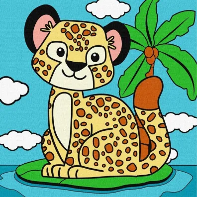 Malowanie po numerach - Gepard Kids 25x25cm Ideyka