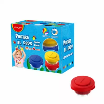 Keyroad Farby do malowania palcami w pude�ku Keyboard 6 kolor�w, 25 ml