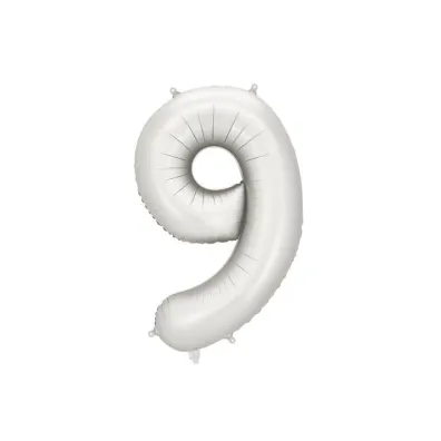 PartyDeco Balon foliowy cyfra 9 86cm srebrny