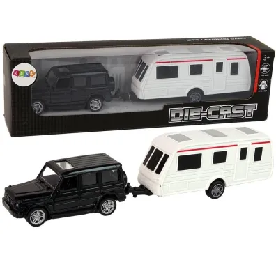 Jeep z przyczep� czarny LeanToys