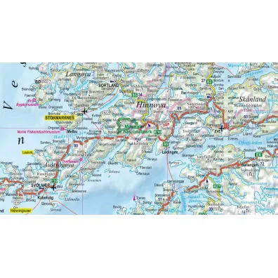 Norwegia road map 1:11000 000 laminat 2025
