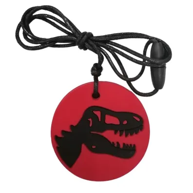 Jellystone Designs Gryzak terapeutyczny, dinozaur, czerwony