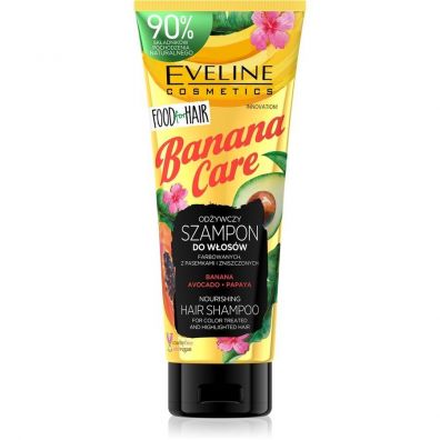 Eveline Cosmetics Food for hair odywczy szampon do wosw farbowanych i z pasemkami Banan 250 ml