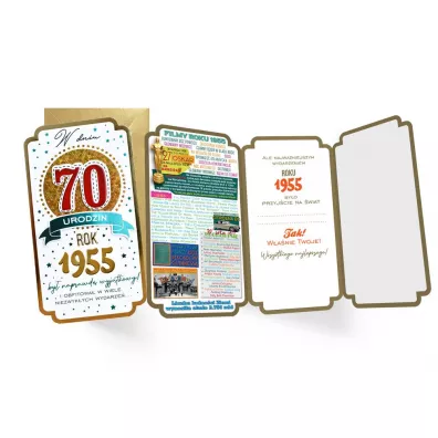 Kukartka Karnet PM-396 Urodziny 70  cyfry, roczniki  2025