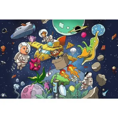 Puzzle UFT 100 el. Wujcio w kosmosie Rodzina Treflik�w 16546
