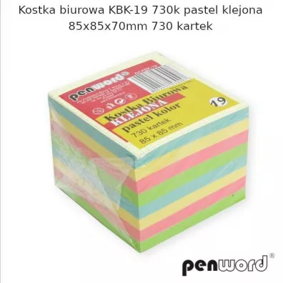 Penword Kostka biurowa pastel 85x85x70mm 730K