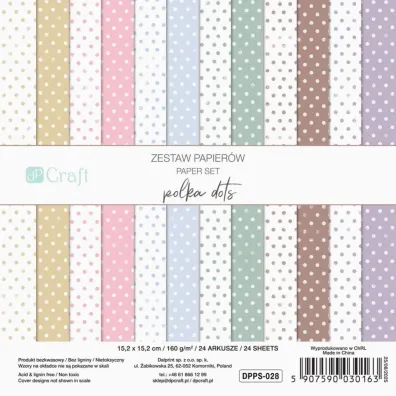 dpCraft Zestaw papier�w polka dots 15,2x15,2cm 24 kartki