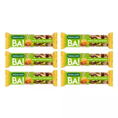 Bakalland Ba! Baton Nuts Pistacja Zestaw 6 x 30 g