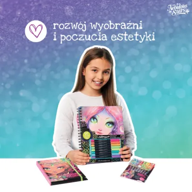Kolorowanki z czarnymi kartkami i pisakami M Coralia