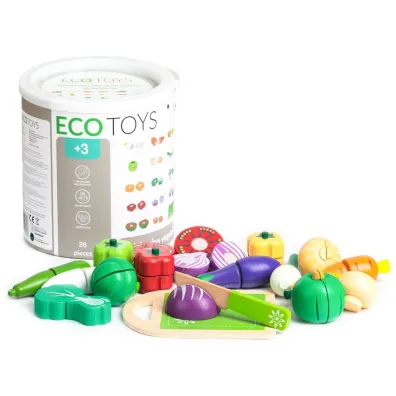 Drewniane warzywa do krojenia zestaw Ecotoys