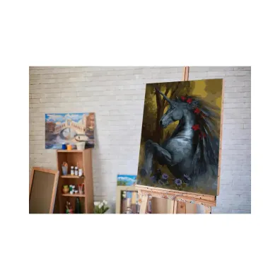 Twoje Hobby Malowanie po numerach - Czarny ko� 40x50cm