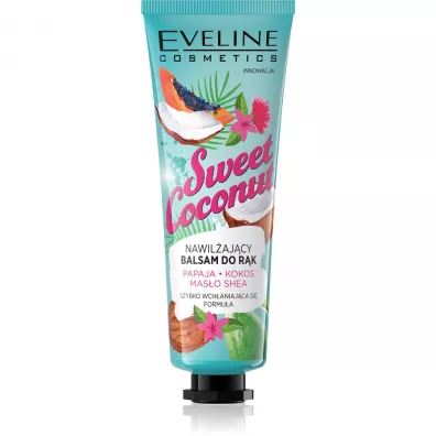 Eveline Cosmetics Sweet Coconut nawil�aj�cy balsam do r�k Papaja & Kokos & Mas�o Shea 50 ml