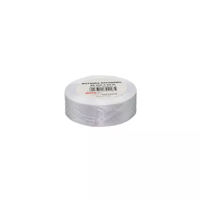 Wst��ka satynowa w kropki bia�a 25mm x 22m