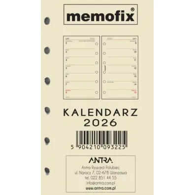 Wk�ad kalendarzowy 2026 Memofix A6 TNS