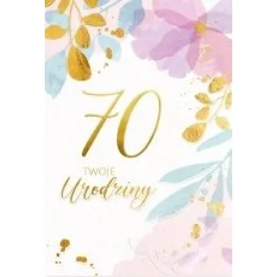 Karnet B6 LUX 70 urodziny, kwiaty - Dl Kk