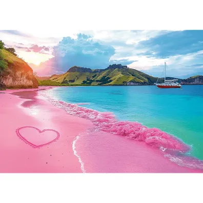 Puzzle 1000 USA Collection: Pink Beach TREFL