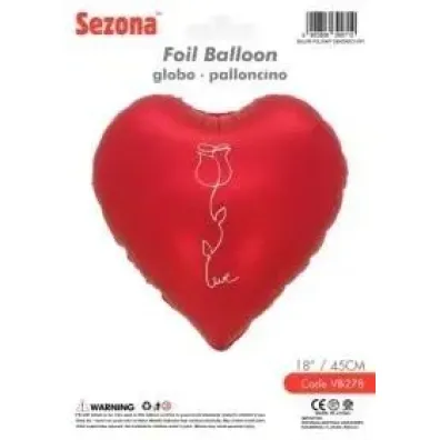 Balon Serce z nadrukiem r�y 45cm