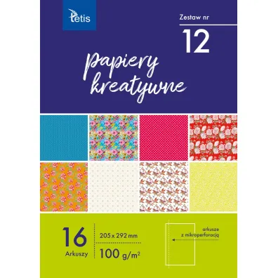 Tetis Papiery kreatywne A4 zestaw 11 16 kartek