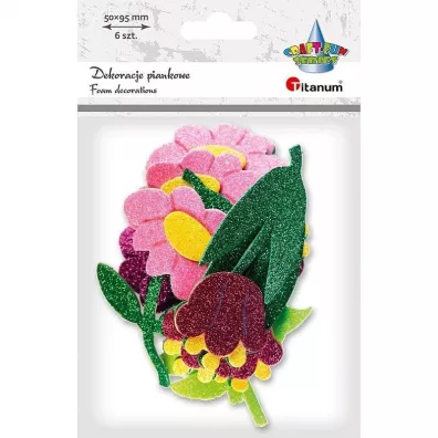 Titanum Dekoracje piankowe 3D kwiaty mix 6 szt.