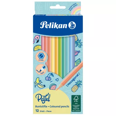 Pelikan Kredki drewniane Pastell 12 szt.