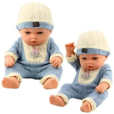 Lalka bobas w niebieskim wdzianku LeanToys