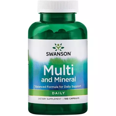 Swanson Multi and Mineral Suplement diety 100 kaps.