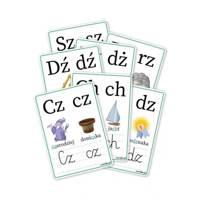 Plansze edukacyjne A5 - Dwuznaki 7 kart