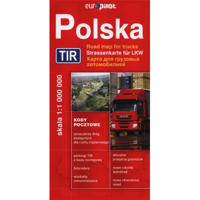 Polska. Mapa drogowa dla zawodowych kierowców. TIR