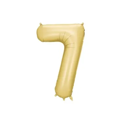 PartyDeco Balon foliowy cyfra 7 86cm zoty