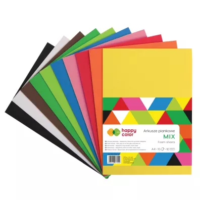 Happy Color Arkusze piankowe A4 mix 10 kolor�w