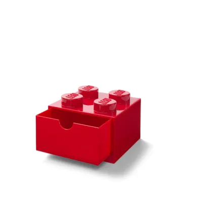 Szufladka na biurko klocek LEGO Brick 4 Czerwona