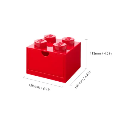 Szufladka na biurko klocek LEGO Brick 4 Czerwona